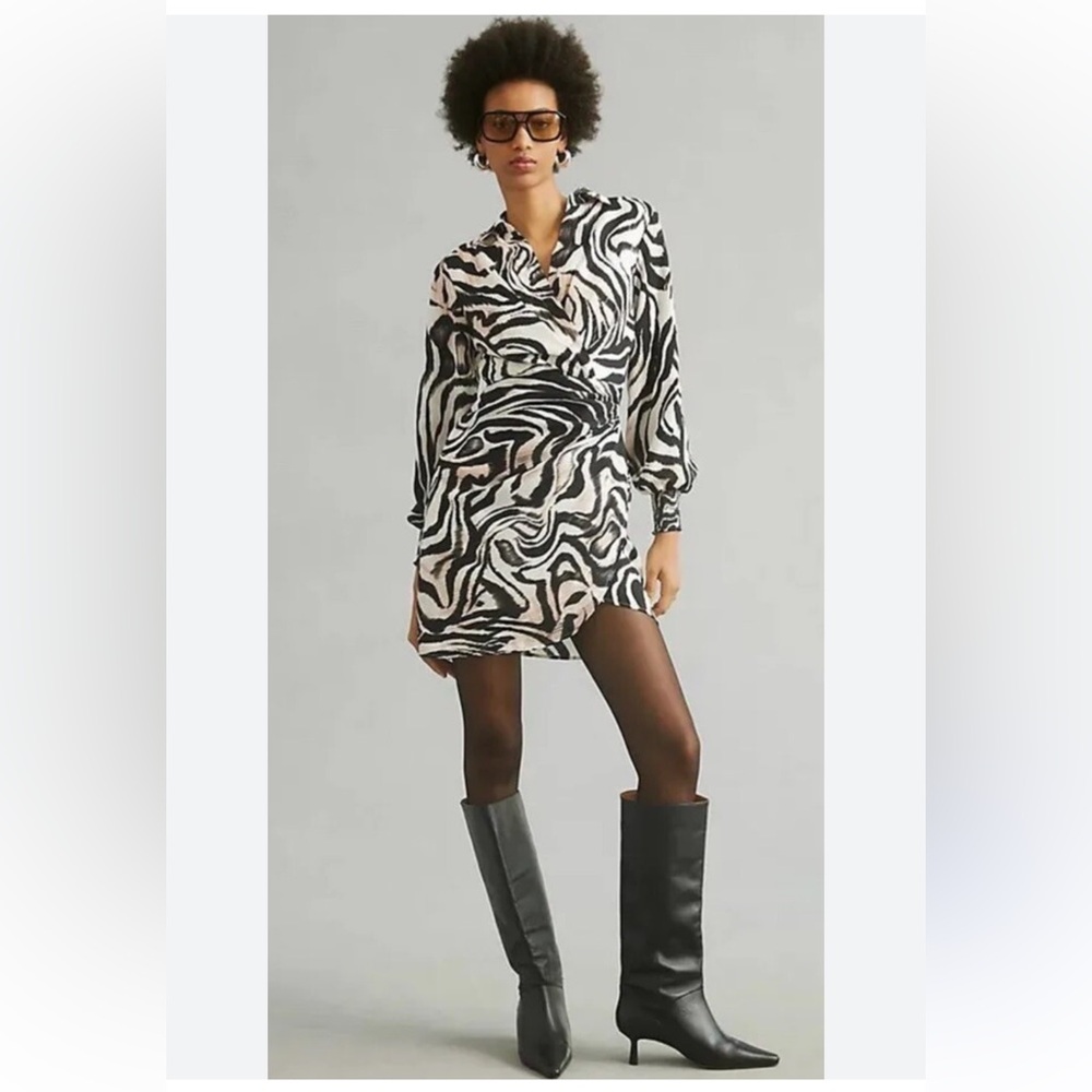 Anthropologie Zebra Print Mini Dress size 10